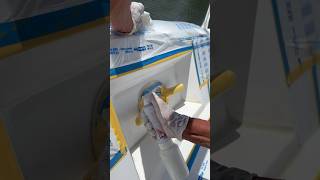 Fixing Cracked Gelcoat on a Boat shorts fiberglass gelcoat repair boat cleat music [upl. by Sou]