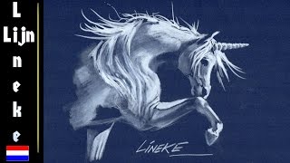 UNICORN paard tekenen pastel potlood tekening [upl. by Airegin]