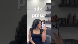 silk press on 4c hair 4chair silkpress naturalhair trim [upl. by Haelak]