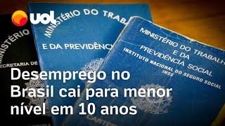 Desemprego fecha 2º trimestre em 69 menor taxa para o período em 10 anos diz IBGE [upl. by Enyleve]