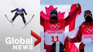 Beijing Olympics 2022 Canada soars to 1stever medal in ski jumping snags gold in snowboarding [upl. by Ellehcirt325]