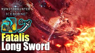 Monster Hunter World Iceborne  Long Sword Gameplay against Fatalis with Randoms No commentary [upl. by Nonnairb]