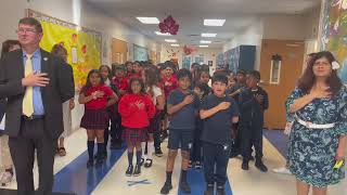 3rd and 4th Graders Recite Pledge of Allegiance in Spanish [upl. by Miche]