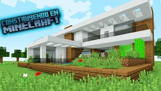 Como hacer una casa moderna para survival en minecraft OmarZcraft [upl. by Ydarg]