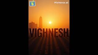 VIGHNESH on the horizon of a city skyline  AI Generated Video  Text to Video  Chery Chery Lady [upl. by Ev870]