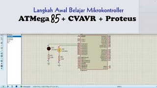 Simulasi Blink LED Berbasis ATMEGA8535 Dengan Menggunakan Aplikasi Proteus [upl. by Walliw]