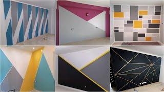 100 Geometric Wall Painting Designs Ideas 2024  Geometric Accent Wall Paint  Wall Painting Design [upl. by Anaiviv610]