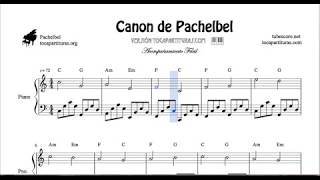 Pachelbel Canon in C Major Piano Sheet Music Melody and Accompaniment [upl. by Adyela]