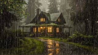 HEAVY RAIN at NIGHT on Roof to Sleep Deep and Sleep Fast ⚡ Relax Reduce Stress with Rain Sounds [upl. by Ahso]