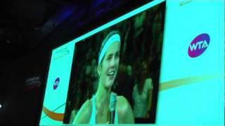 Julia Goerges vs Samantha Stosur winner interview  Porsche Tennis Grand Prix 2011 [upl. by Yssac]