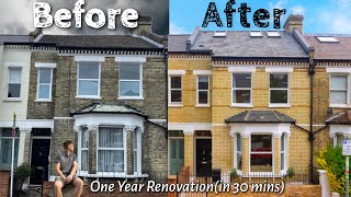 1 YEAR in 30 minutes RENOVATING an OLD LONDON VICTORIAN TERRACED HOUSE into DREAM HOME [upl. by Enomar]