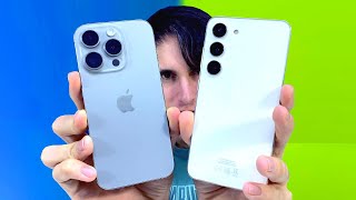 APPLE vs SAMSUNG LUCHA de COMPACTOS iPhone 15 Pro VS Galaxy S23 [upl. by Nickelsen]