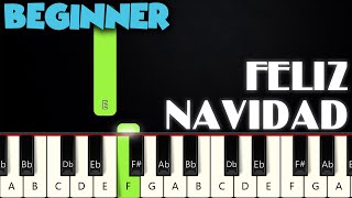 Feliz Navidad  BEGINNER PIANO TUTORIAL  SHEET MUSIC by Betacustic [upl. by Madlin]