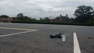 Aggressively Running HSP Nitro RC Buggy On Road [upl. by Nabal]