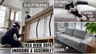 I put together the 183lb KIVIK SOFA on my own  Ikea Orrsta Light Gray Unboxing amp Assembly 2022 800 [upl. by Melitta894]