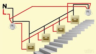 stair lighting connection with motion sensors wiring diagram [upl. by Bobseine]