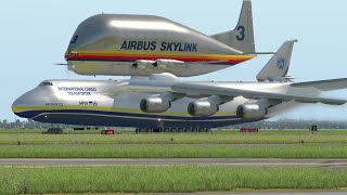 Antonov AN225 Transporting the Airbus Skylink B377SG in XPlane 11  Incredible Airlift [upl. by Pansir]