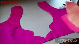 Cotton saree blouse back neck designcutting and stitching back neck [upl. by Byler]