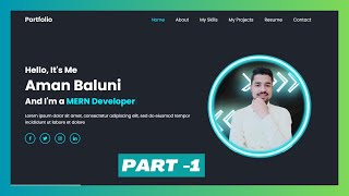 Responsive Portfolio Website using HTML CSS Javascript  Modern Portfolio  Part1 [upl. by Ardnaxila]