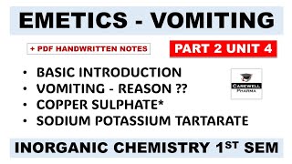 Emetics  Copper Sulphate  Sodium Potassium Tartrate  Part 2 Unit 4  Inorganic Chemistry [upl. by Patrica536]