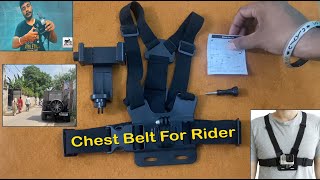 unboxing video chest belt for rider  Unboxing Review Chest mount  Cheapest vlogging setup [upl. by Akirdnwahs601]