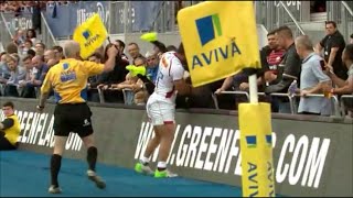 Johnny Leota sends Chris Ashton over the advertising hoarding [upl. by Yrelle980]