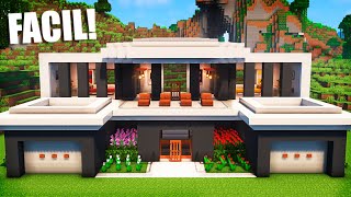 ✅Cómo hacer una casa MODERNA en Minecraft🏡 FÁCIL Y RÁPIDO 8 [upl. by Lamrej]