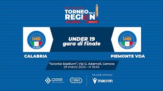 TDR 2024  C11  CALABRIAPIEMONTE VDA Under 19  Finale [upl. by Plumbo]