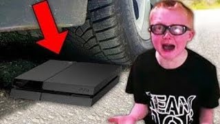 dad crushes PS4 with CAR Fortnite [upl. by Dnivra91]