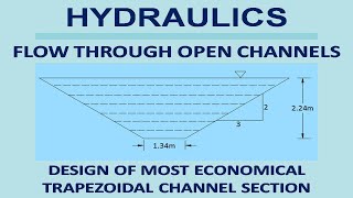 Design of most economical trapezoidal channel section  Flow through open channels  Hydraulics [upl. by Euqram]