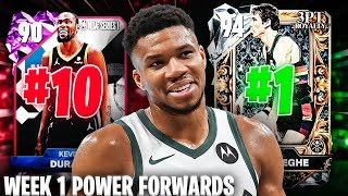 RANKING THE TOP 10 BEST POWER FORWARDS IN WEEK 1 OF NBA 2K25 MyTEAM [upl. by Cristionna667]