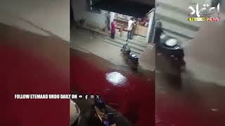 Hyderabad  Red water suddenly flowing out of the manhole locals Faced breathing difficulties [upl. by Ambrosia]