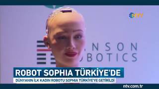 Robot Sophia reklam filmi için Türkiyede [upl. by Sarat469]