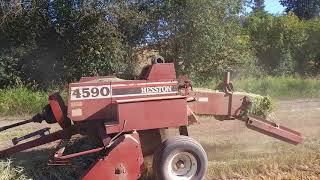 David Brown 995 Baling Oat Hay 2018 1 [upl. by Einttirb]