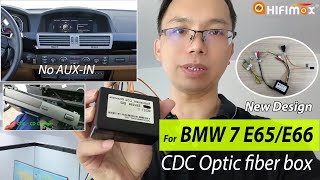 New CDC Simulate Optical Fiber Box for BMW E65 E66 CCC no AUX IN fixed no sound for Android GPS [upl. by Naivat610]