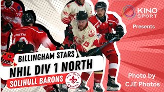 Billingham Stars Vs Solihull Barons  KinoSport Ice Hockey [upl. by Edyaw618]