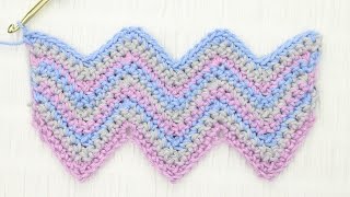 Simple Chevron Crochet Stitch Tutorial [upl. by Adivad945]