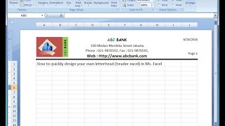 Microsoft excel training How to Quickly Design Your Own Letterhead Excel Header in MS Excel [upl. by Philly414]