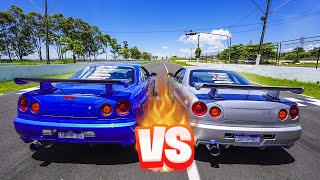 RACHA ENTRE SKYLINE R34 VS SKYLINE R34 [upl. by Selhorst410]