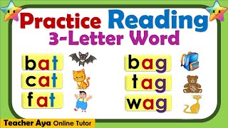 Learn to read 3letter word  Phonics  Reading guide for beginnerskidstoddlers  Practice reading [upl. by David354]