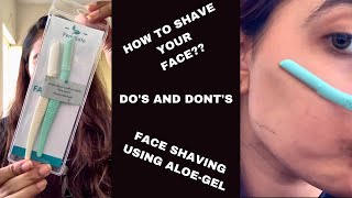 HOW TO SHAVE YOUR FACE with Aloe gel for smoothnessFemiSafe face razors FemiSafe Aloegel [upl. by Egnalos]