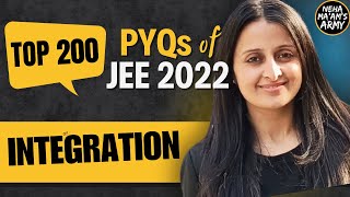 JEE MAINS 2025 TOP 200 PYQs of JEE 2022  INTEGRATION  NEHA AGRAWAL MATHEMATICALLY INCLINED jee [upl. by Annaihs]