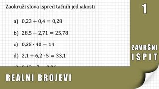 Realni brojevi  Zadatak 1  Zavrsni ispit  Matematika [upl. by Onig]