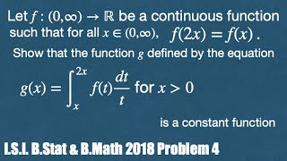 Indian Statistical Institute ISI BStatBMath 2018 Solution amp Discussion Problem 4 [upl. by Assenab16]