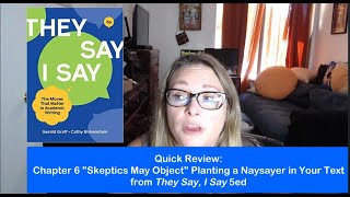 Chapter 6 They Say I Say Review [upl. by Sugna]