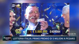 LOTTERIA ITALIA PRIMO PREMIO DI 5 MILIONI A PESARO [upl. by Cerelly]