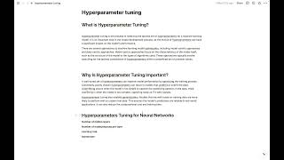 HYPERPARAMETER TUNING [upl. by Ytoc]