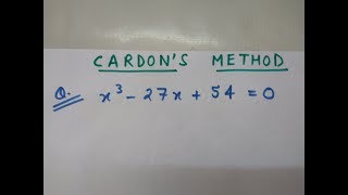 CARDANS METHOD MATHEMATICS2 [upl. by Lectra]