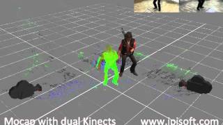 iPi Desktop Motion Capture with 2 Kinect  demo 1 [upl. by Scheider]