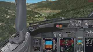 FSX PMDG Landing Paro Bhutan VQPR Runway 33 HD [upl. by Inimak]